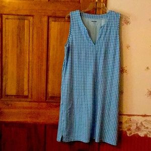 Lands End checkered blue/white swimsuit coverup. Medium Size 12